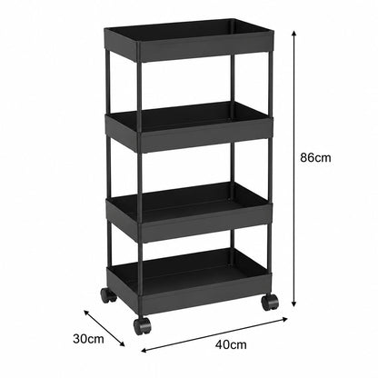 Plastic Storage Rack Trolley with Wheels