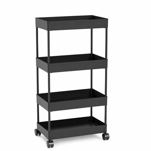 Plastic Storage Rack Trolley with Wheels