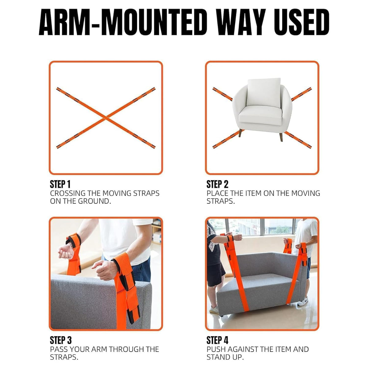 2 Person Moving Straps System for Furniture Lifting