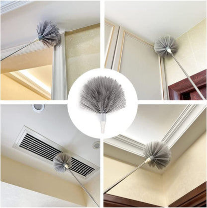 3 in 1 Microfiber Feather Duster 4PCS Bendable & Extendable Fan Cleaning Brush