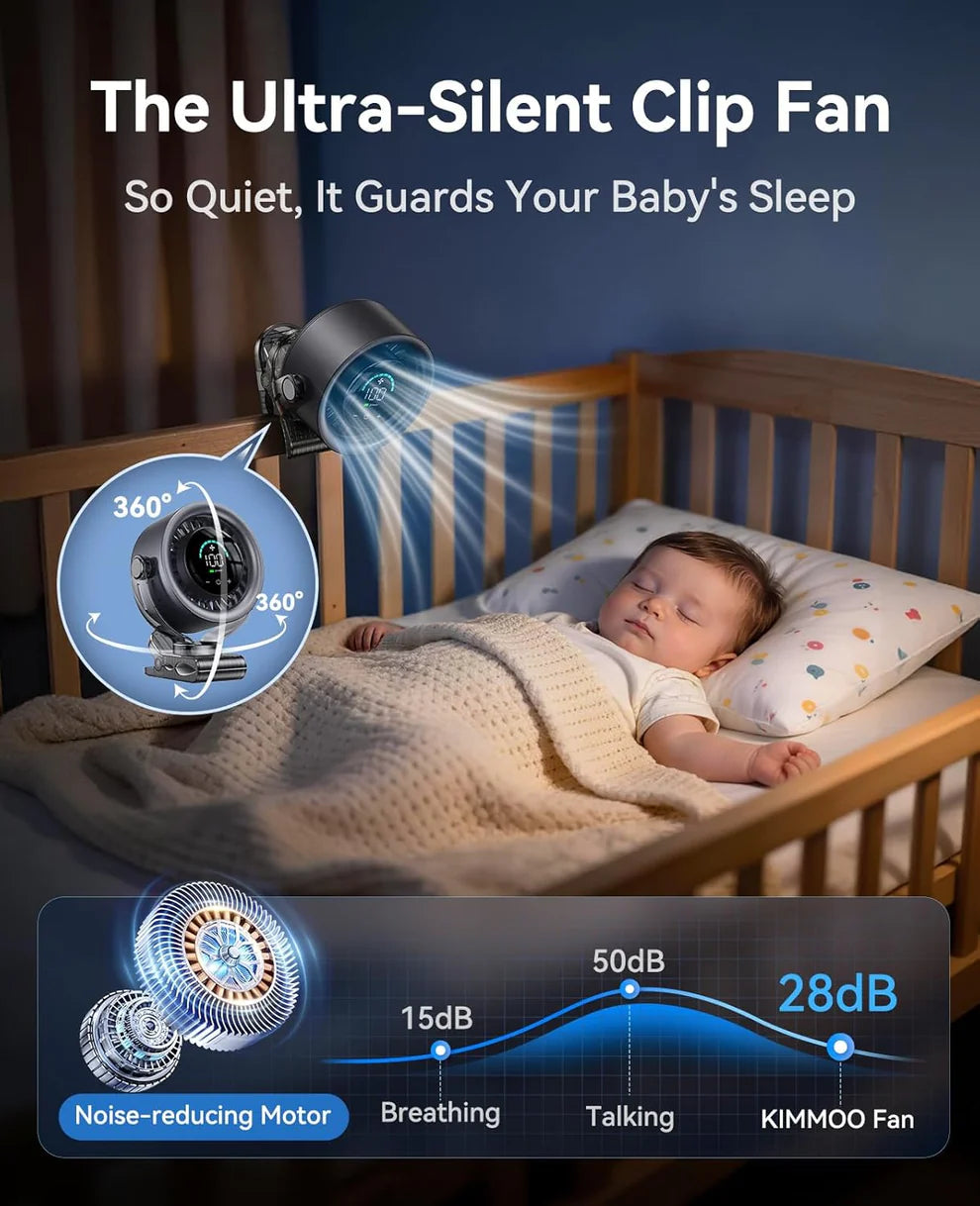 Rechargeable Portable Clip on Fan [4000MAH]
