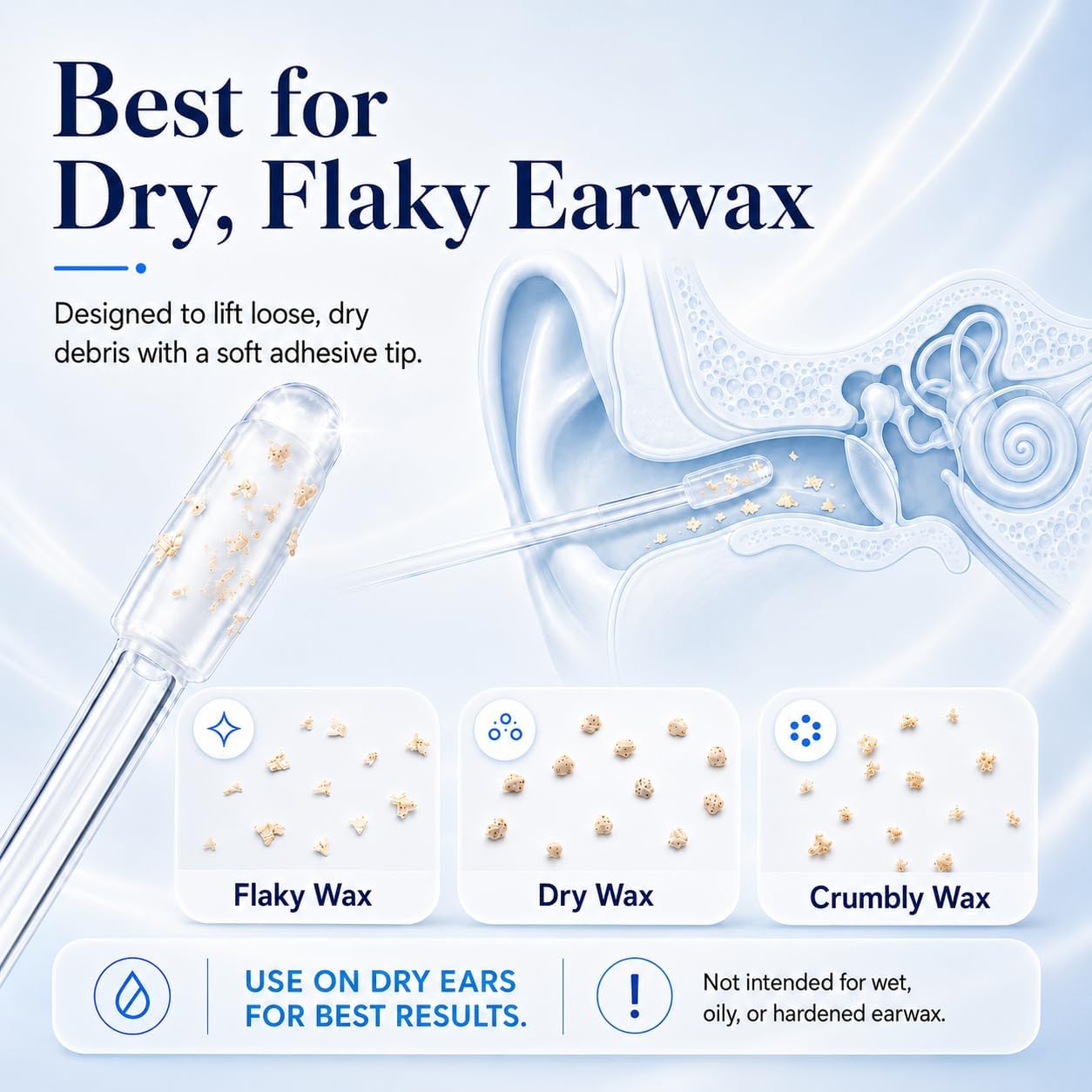 Sticky Ear Cleaning Sticks for Dry Earwax