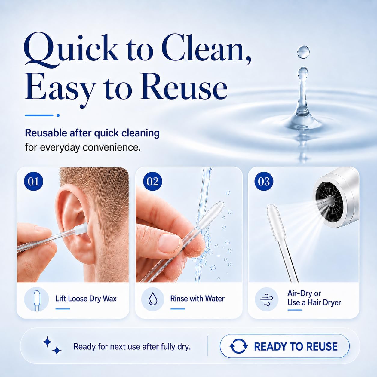 Sticky Ear Cleaning Sticks for Dry Earwax