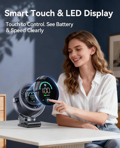 Rechargeable Portable Clip on Fan [4000MAH]