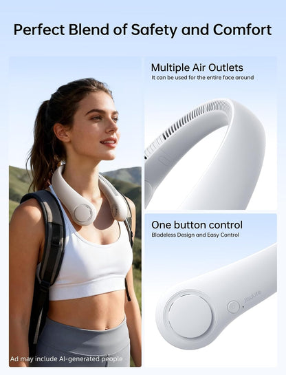 Battery Operated Wearable Personal Fan, Twistable, Rechargeable