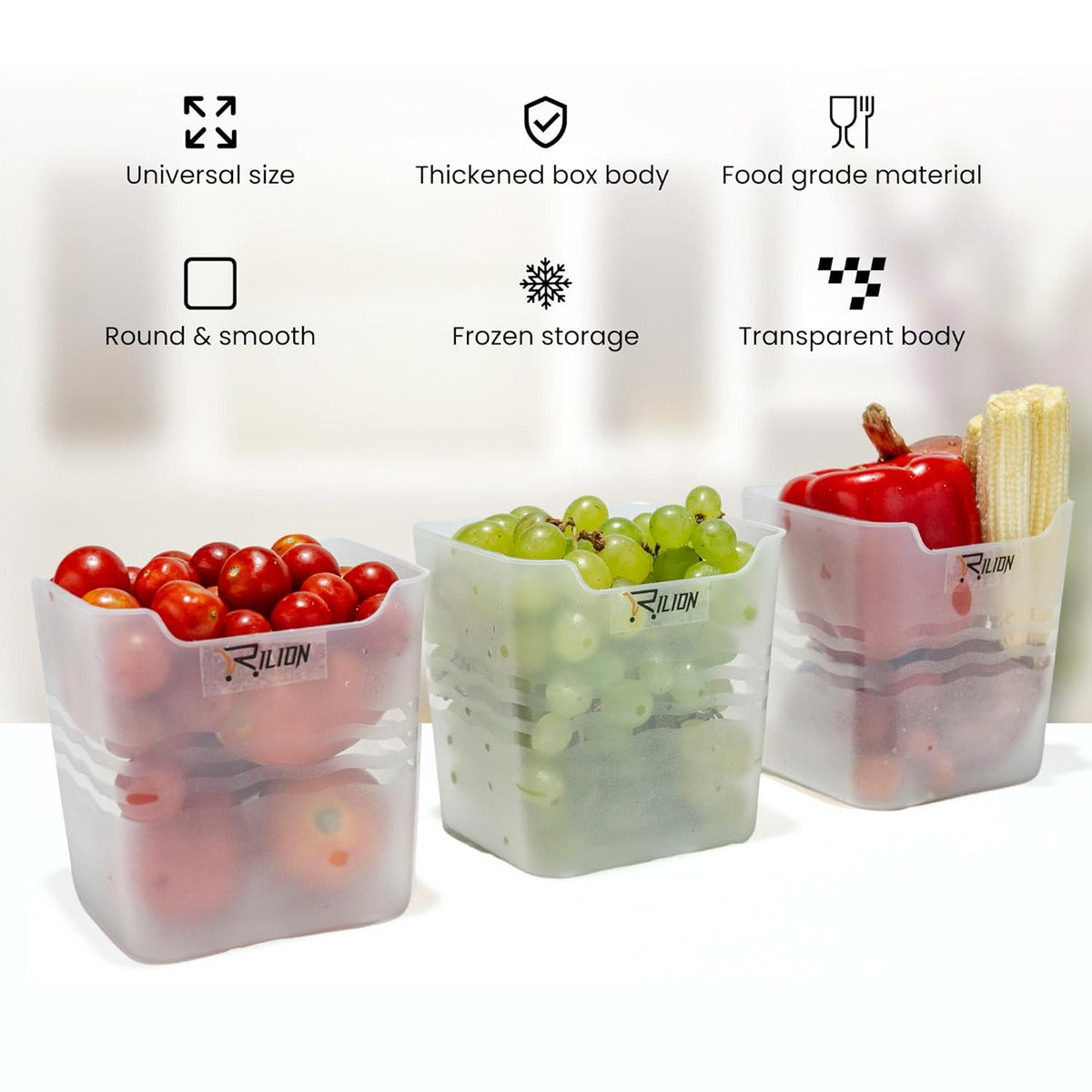 6 fridge storage boxes multipurpose containers