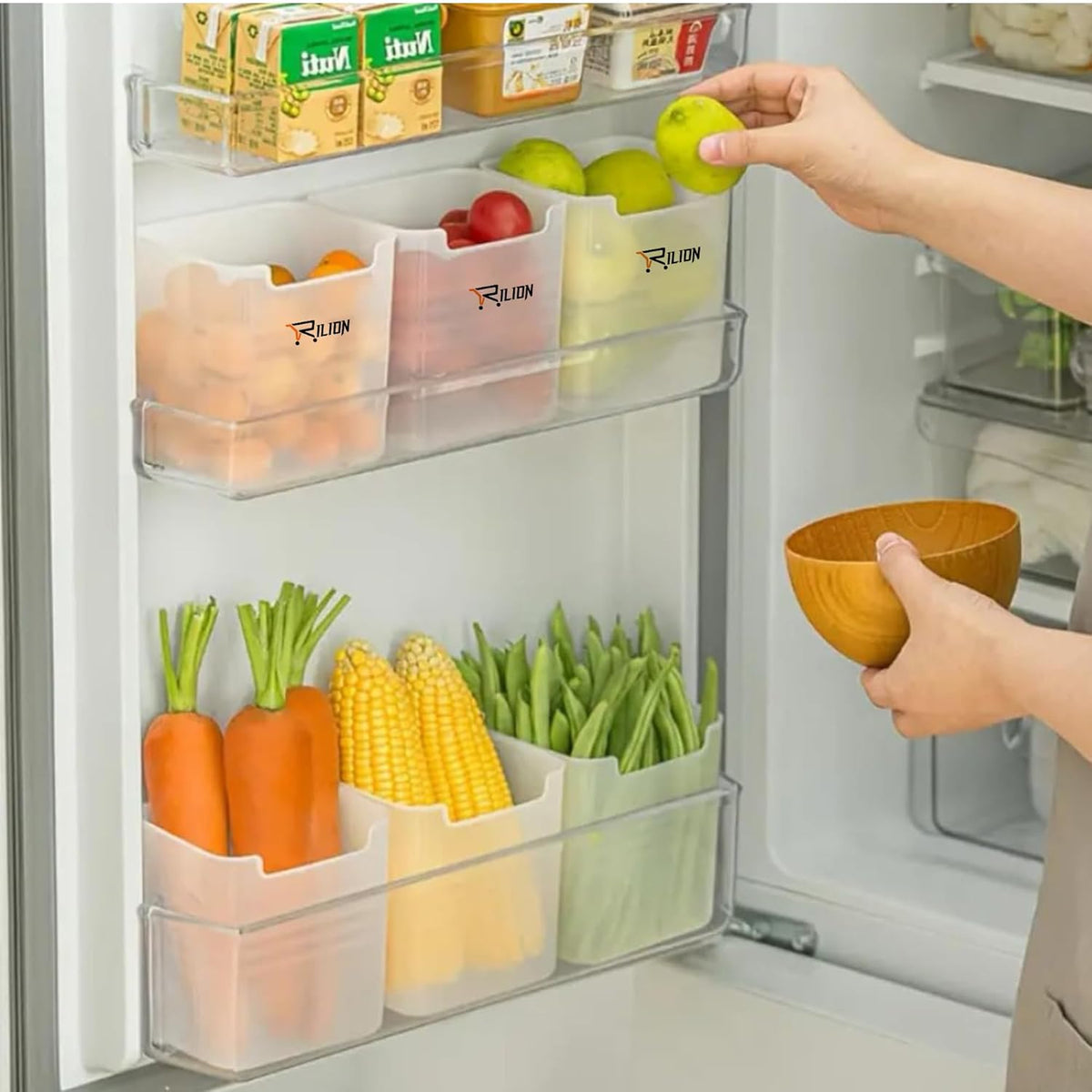 6 fridge storage boxes multipurpose containers