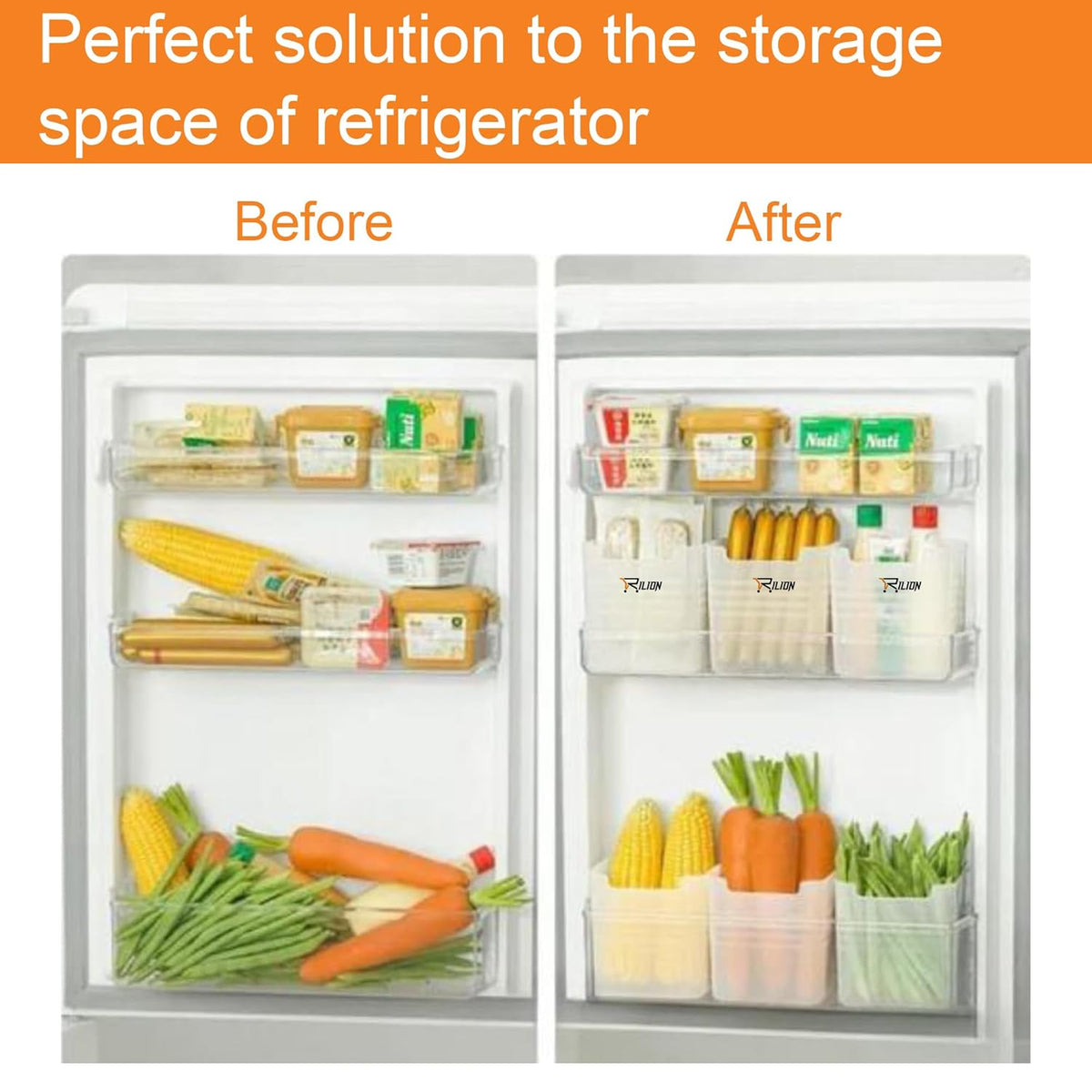 6 fridge storage boxes multipurpose containers