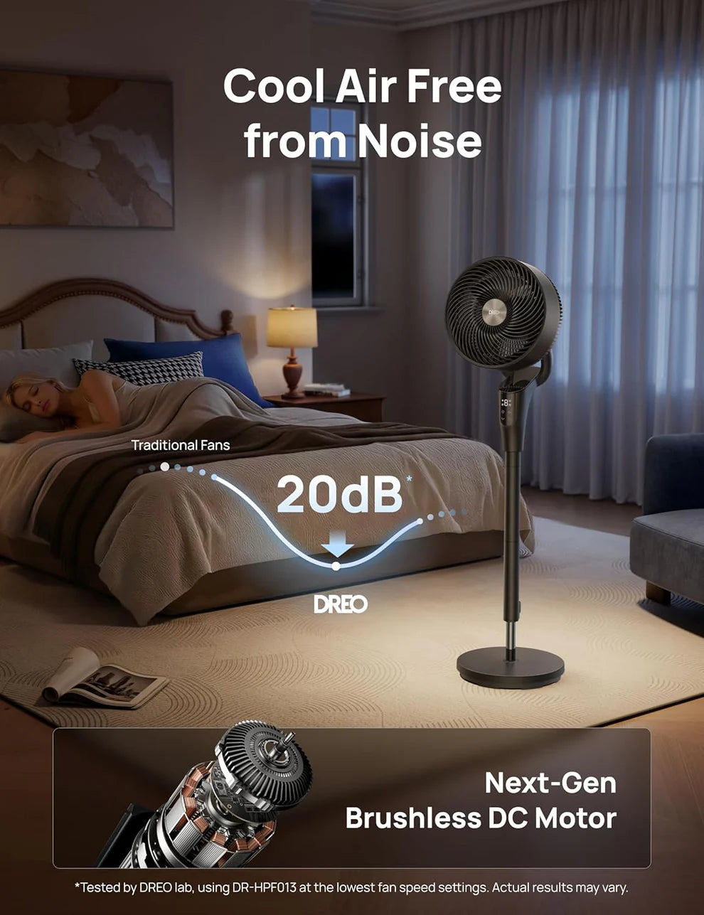 Ultra Quiet Standing Fan [90ft Airflow]
