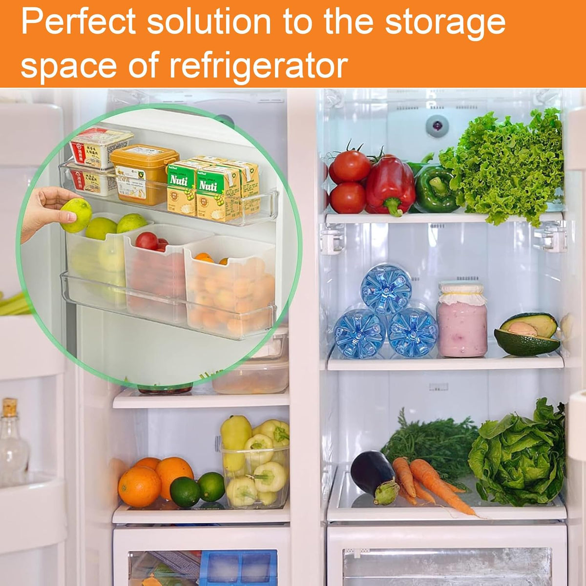 6 fridge storage boxes multipurpose containers