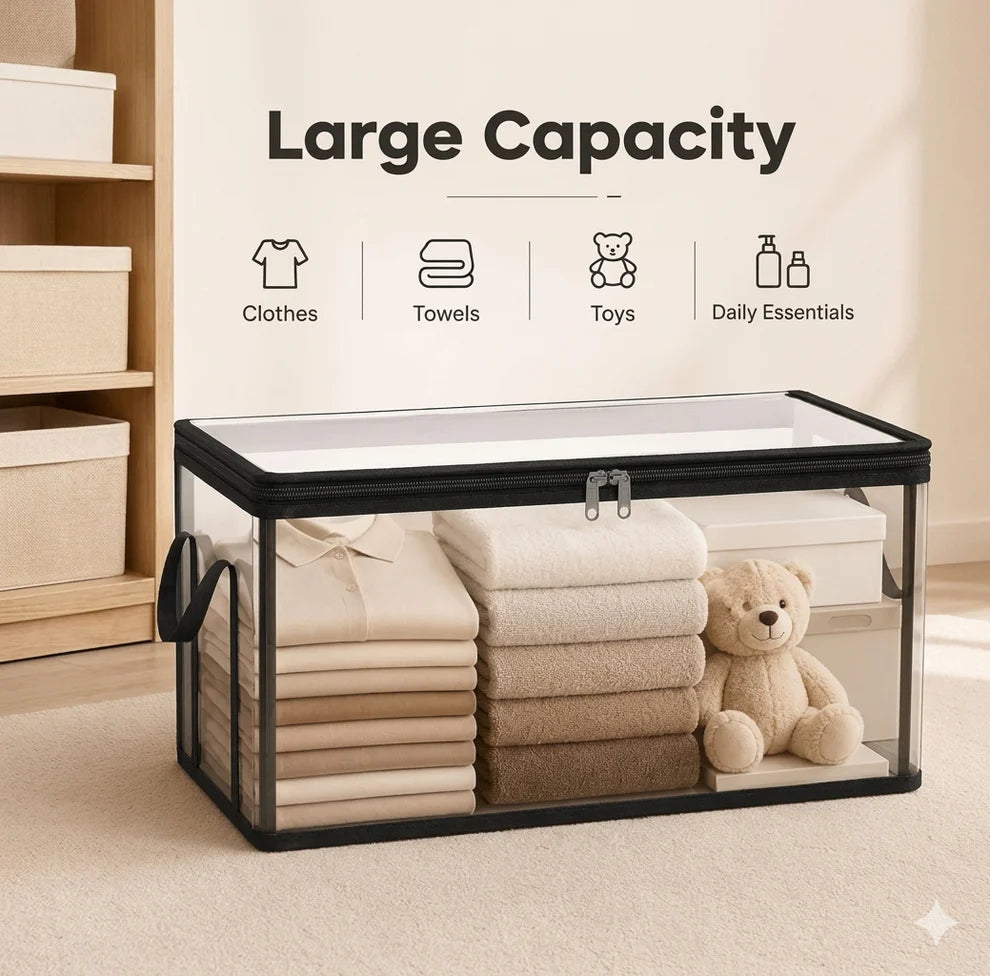 Foldable Transparent Large Storage Boxes